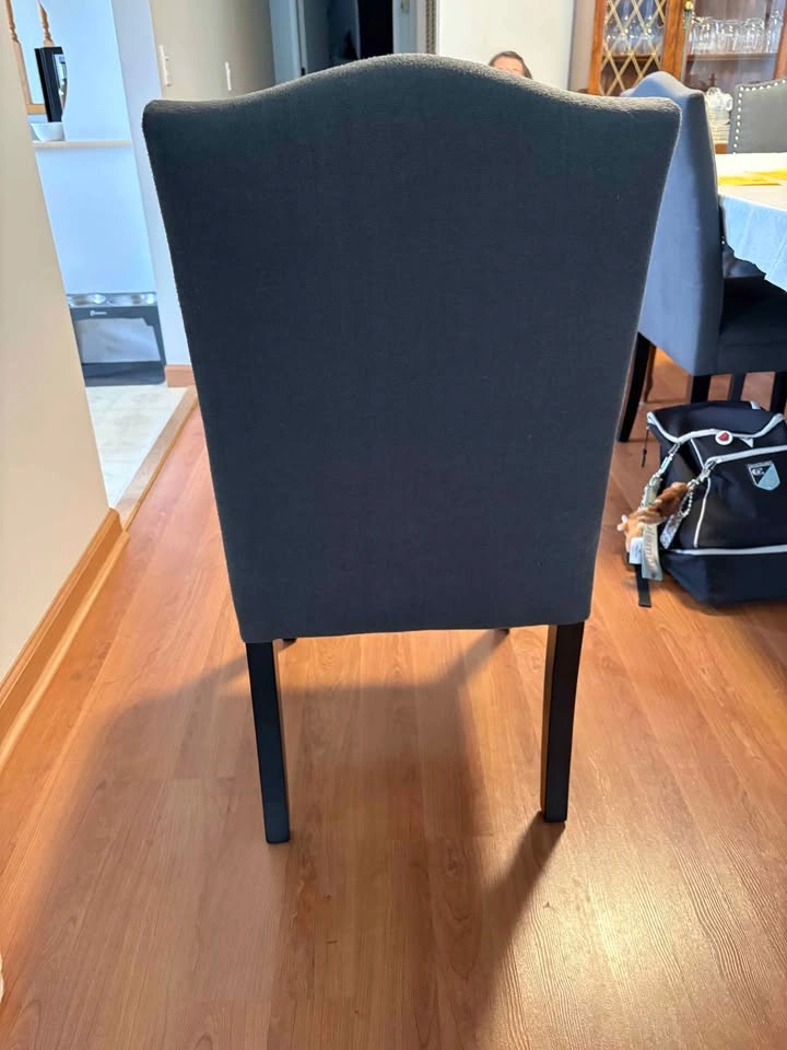Charcoal Grey Nailhead Trim Dining Chair set of six - photo 3
