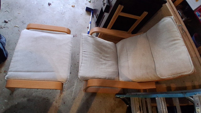 Ikea Poäng Chair and Footstool