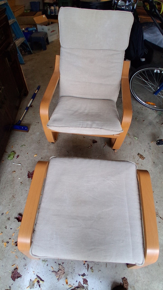 Ikea Poäng Chair and Footstool - photo 2