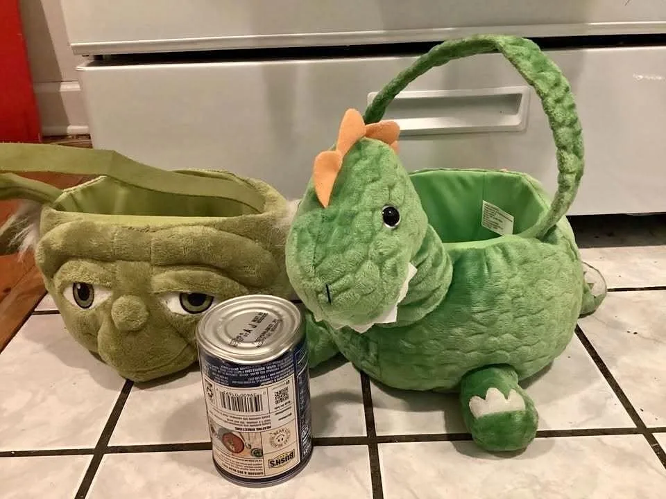 Halloween Plush Baskets - Baby Yoda, Dinosaur thumbnail