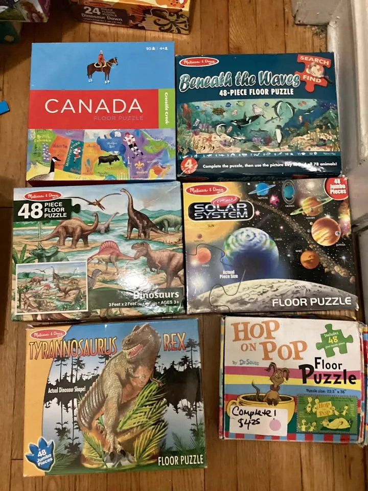 6 Large Kids Puzzles, 48 Pieces thumbnail
