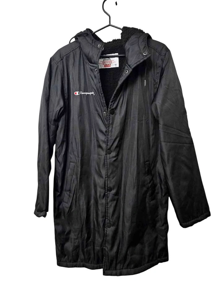 Champion x Supreme Black Hooded Jacket – Fleece Lined – 22x36