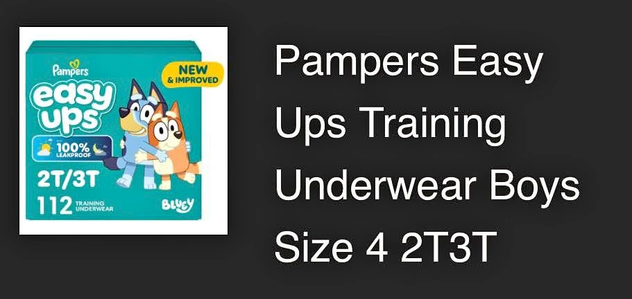 Pampers Easy Ups Training Underwear Boys Size 4 2T3T