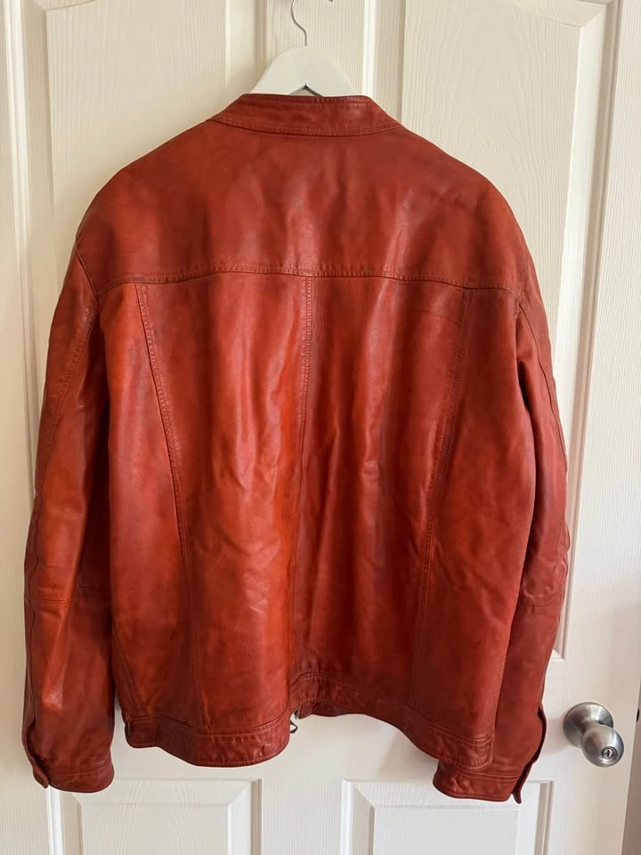 Scotch & Soda Rust-Orange Leather Jacket XXL - photo 3