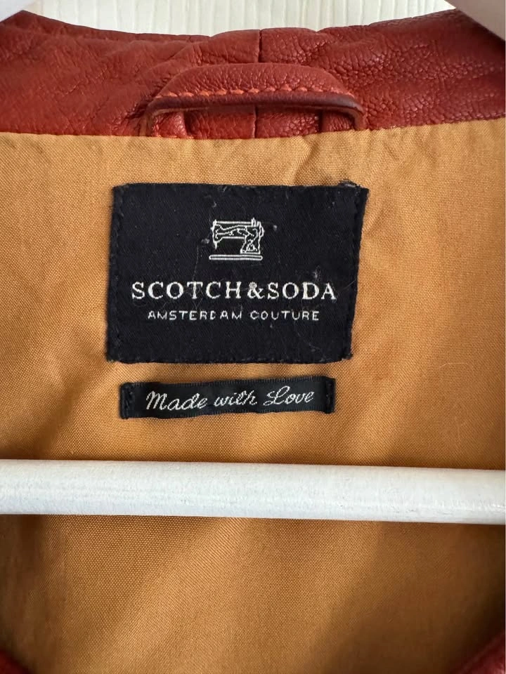 Scotch & Soda Rust-Orange Leather Jacket XXL - photo 4