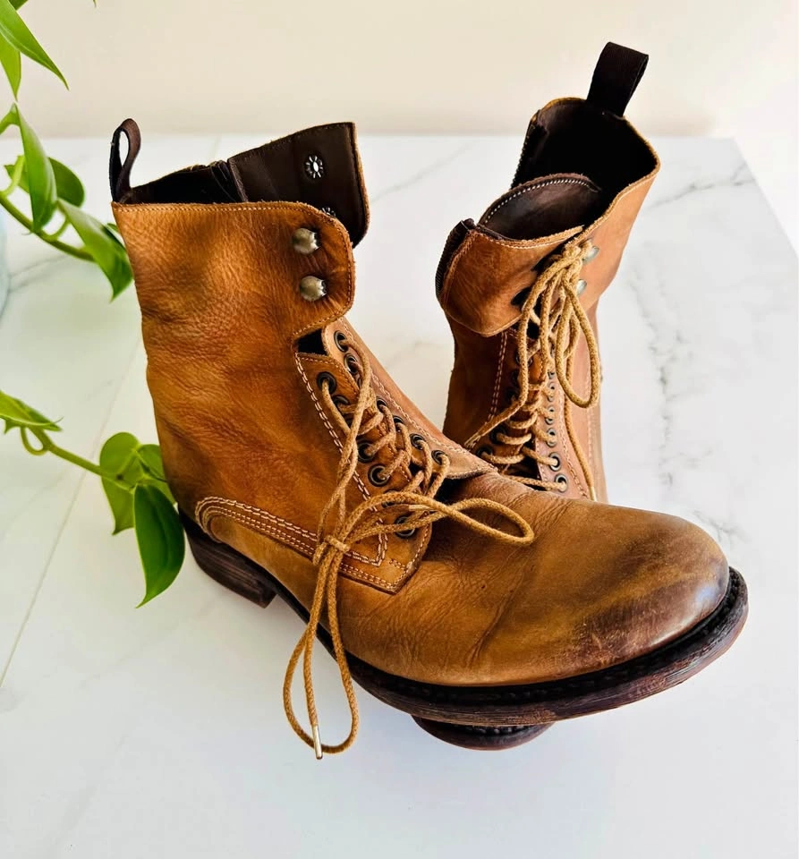 Bed Stu Leather Lace-Up Boots