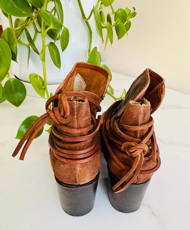 Free Bird Dahlia Leather Wrap Ankle Boots - Size 8 - photo 2