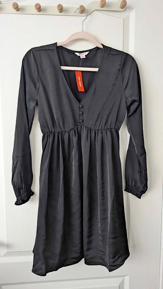 Joe Fresh Satin Black Dress XS Brand New with Tags