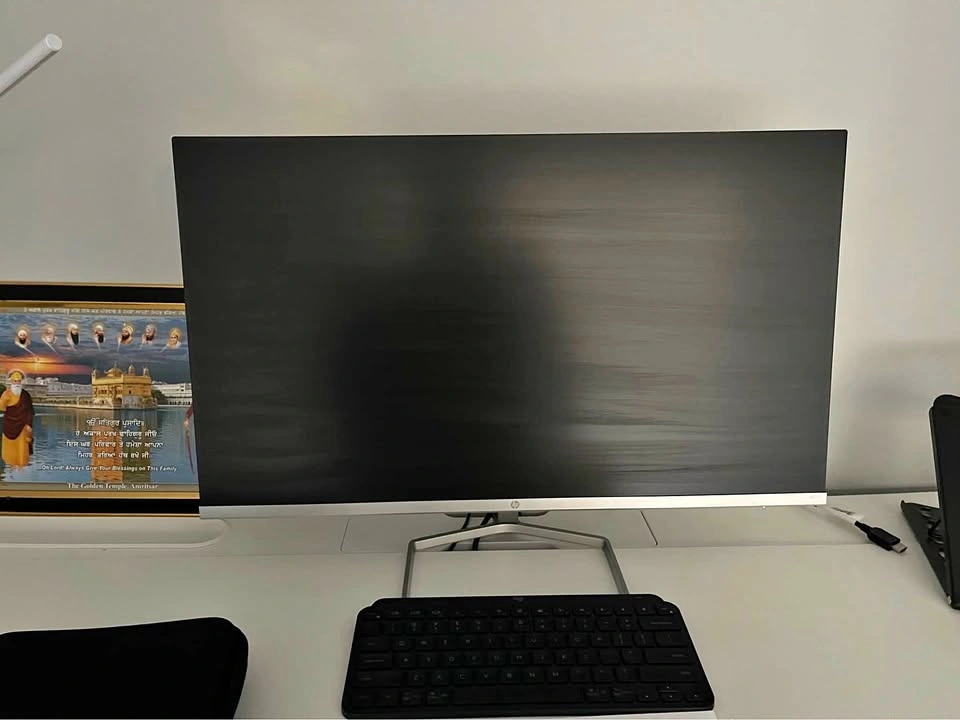 HP M27f Monitor and IntekView LR100 Laptop Stand