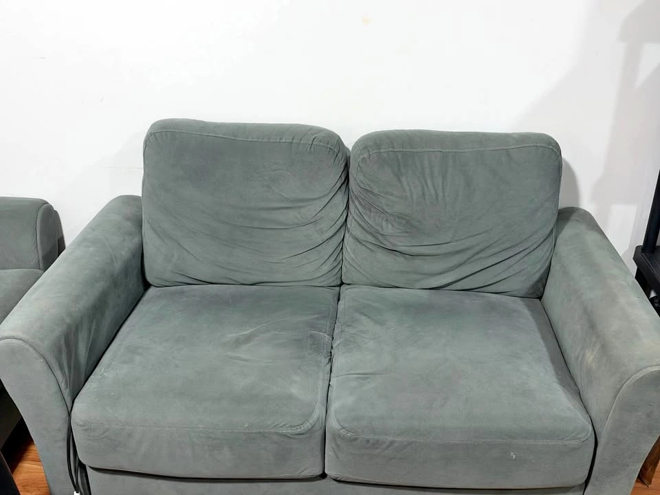 Grey Microfiber Sofa and Loveseat Set