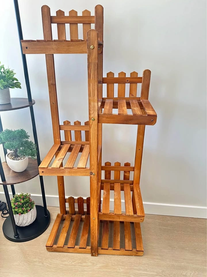 Wooden Multi-Tiered Plant Stand
