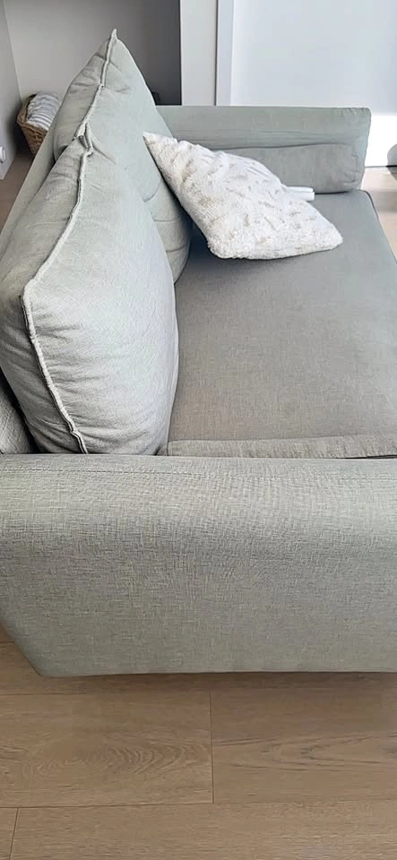 Light beige Textured Fabric Sofa