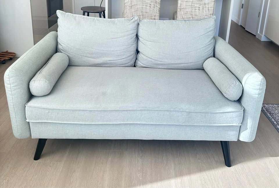 Light beige Textured Fabric Sofa - photo 2