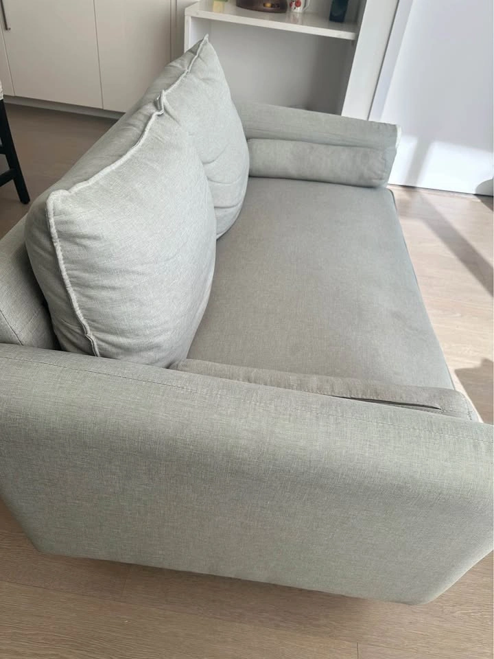 Light beige Textured Fabric Sofa - photo 3