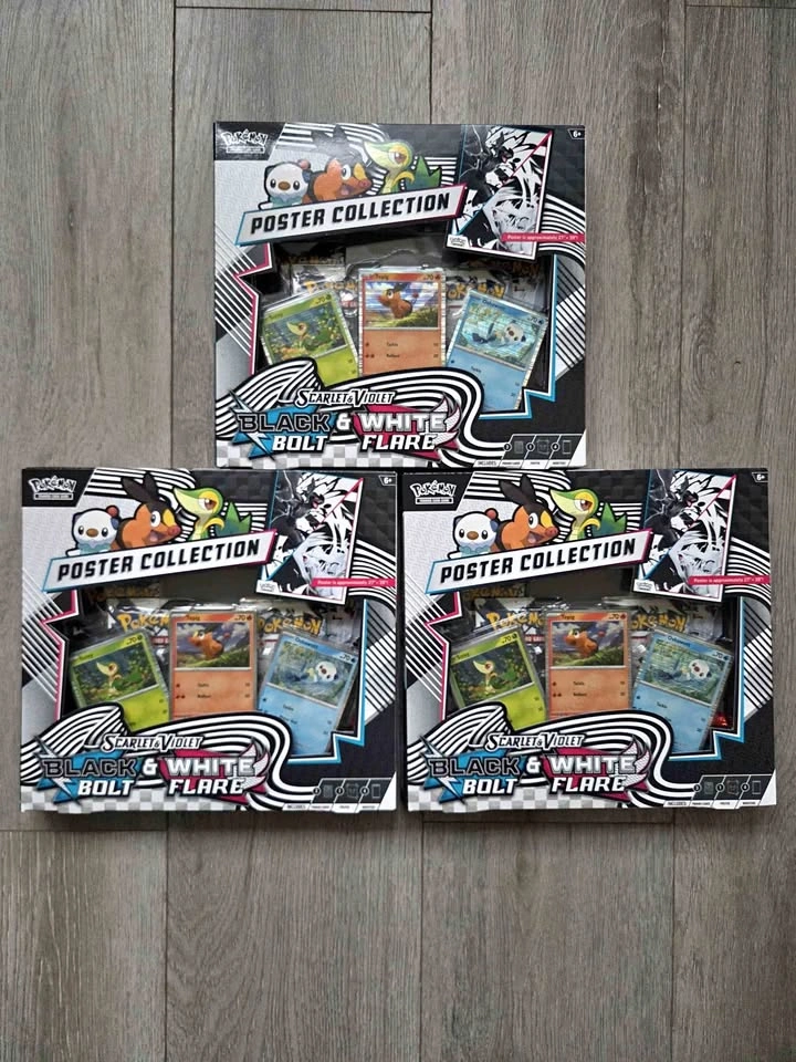 Sealed Pokémon Scarlet & Violet Black & White Bolt Flare Poster