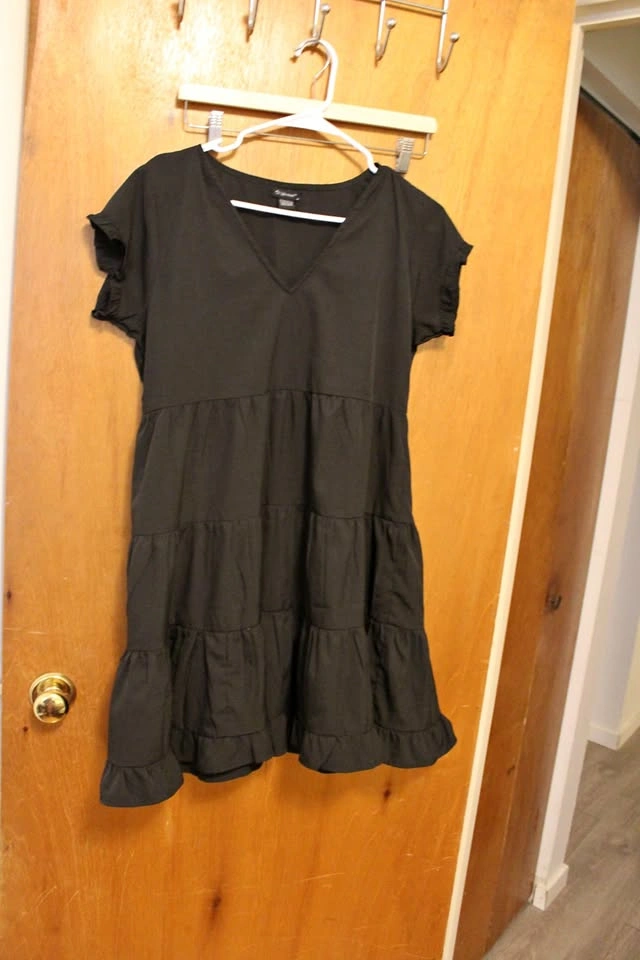 Black tiered dress