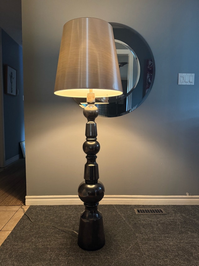 Postmodern stacked glazed ceramic floor lamp
