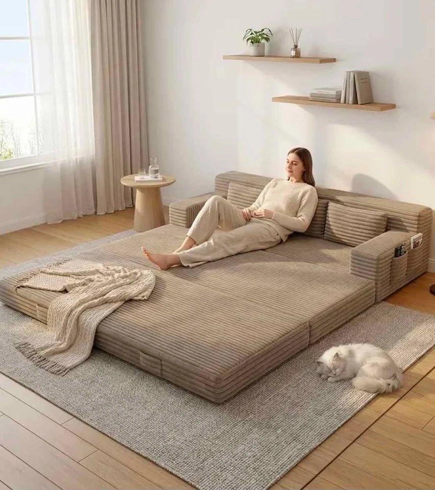Brand New Oversized 3-in-1 Foldable Corduroy Loveseat Sofa - photo 3