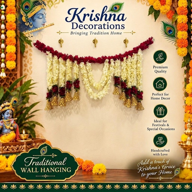 Krishna Decorations Traditional Wall Hanging Toran - photo 3