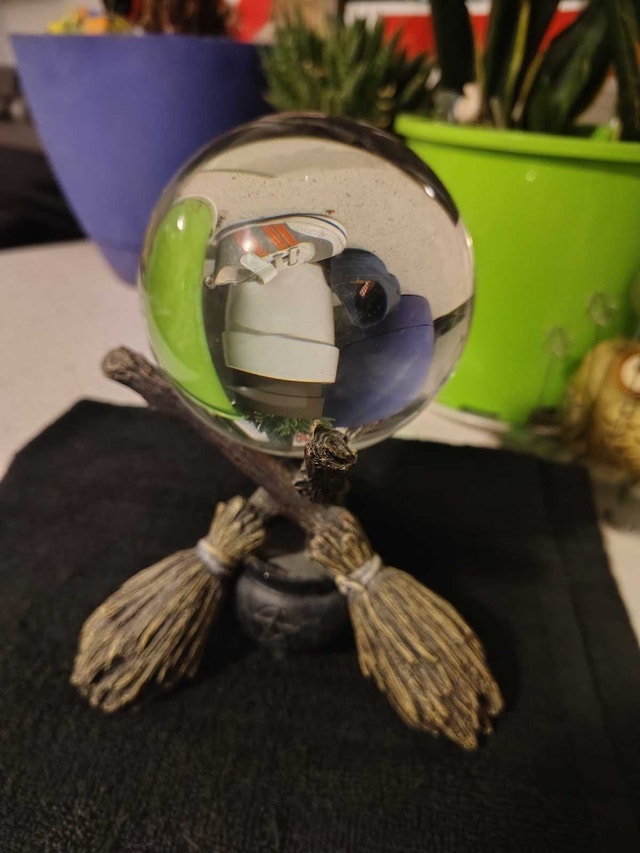 Broomstick & Potion Cauldron Crystal Gazing Ball - photo 2