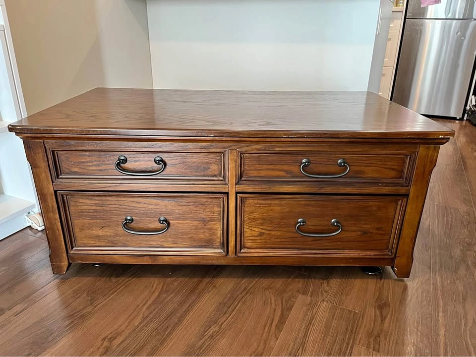 Wood Lift-Up Coffee Table w Storage