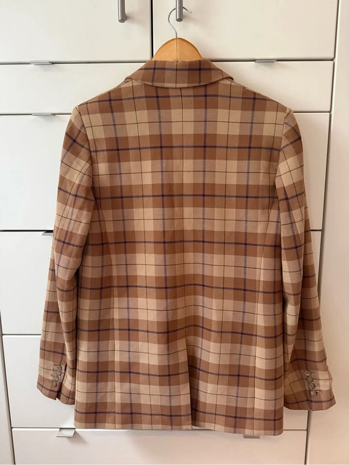Wilfred Margaux Plaid Oxford Double-Breasted Blazer Size 6 - photo 3