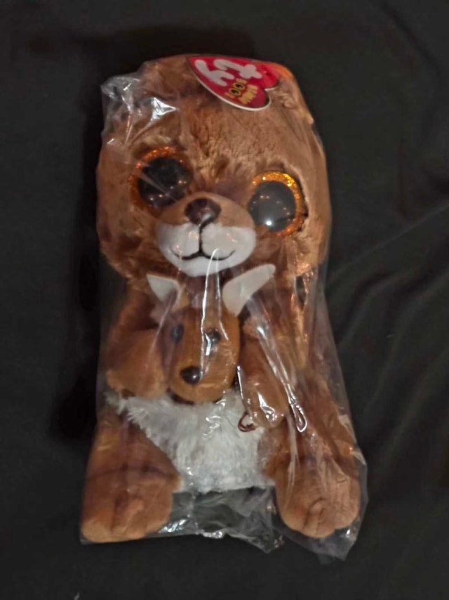 Brand New & Sealed! Ty Beanie Boos "Kiki" Brown Kangaroo & Joey