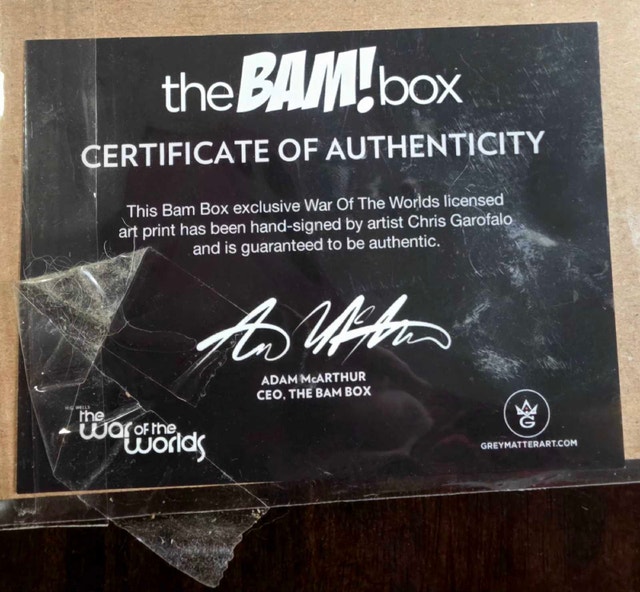 BAM Box "War of the Worlds" Print Signed - photo 2