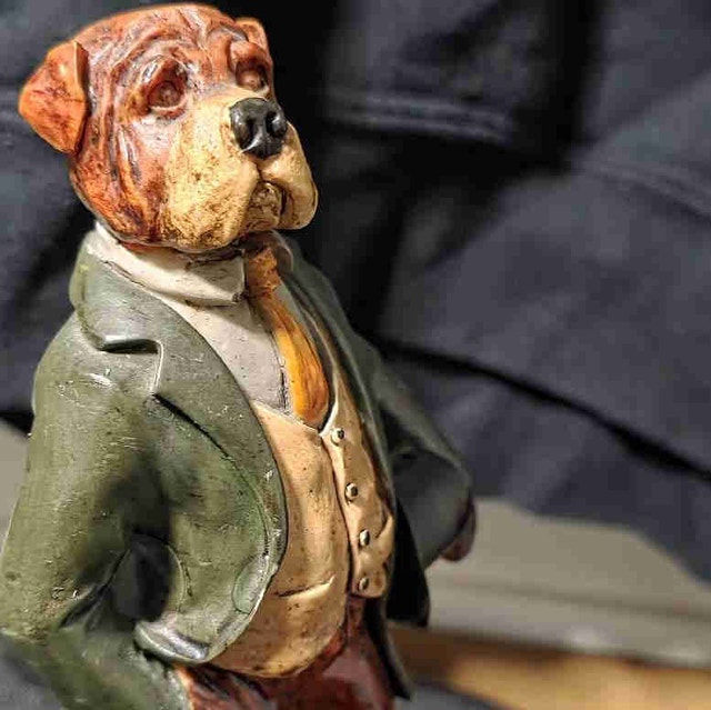 Heavy 12" Bulldog Gentleman Figurine / Statue – Mint Condition
