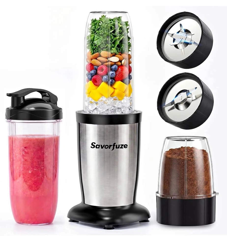 900W Portable Blenders Smoothies and Shakes Glossy Black