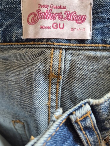 NWT Sailor Moon x GU Japan Embroidered Denim Skirt 25th Anniv - photo 3