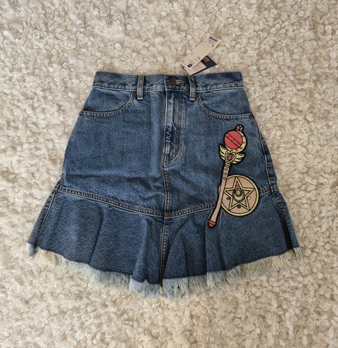 NWT Sailor Moon x GU Japan Embroidered Denim Skirt 25th Anniv - photo 4