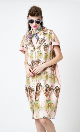TSUMORI CHISATO Aloha Girl Art Print Dress Pink Japan - photo 2