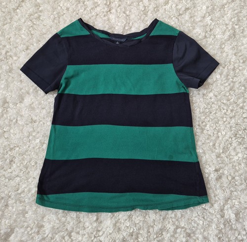 Tommy Hilfiger Mixed Media Striped Top M Green Navy Blue - photo 2