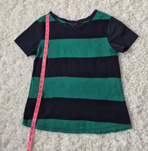 Tommy Hilfiger Mixed Media Striped Top M Green Navy Blue - photo 3
