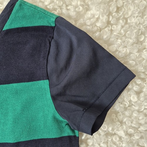 Tommy Hilfiger Mixed Media Striped Top M Green Navy Blue - photo 5