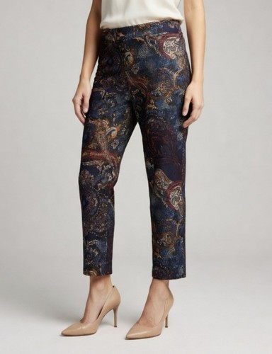 Joseph Ribkoff Paisley Ankle Slim Pants Knit Stretch 16