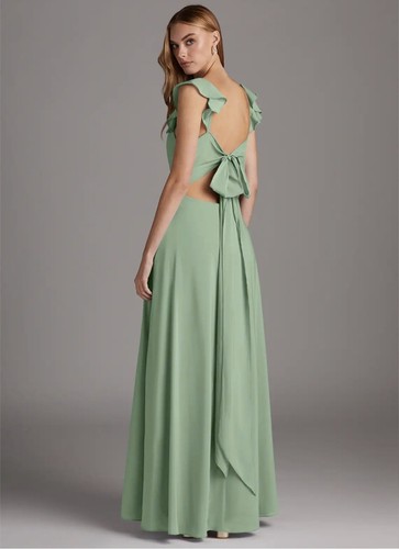 BNWT Azazie Arela Matcha Green Ruffle Maxi Dress - photo 2