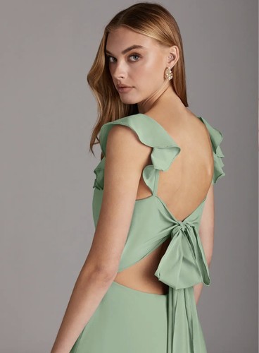 BNWT Azazie Arela Matcha Green Ruffle Maxi Dress - photo 5