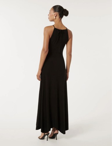 BNWT Ever New Whitney Gathered Black Halter Maxi Dress 4 - photo 4