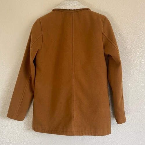 Forever 21 Tan Faux Fur Collar Brown Peacoat L - photo 4