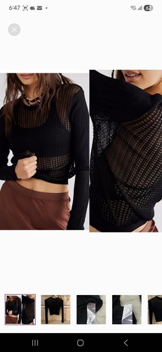 BNWT Free People H20 Crew Pullover Black S - photo 3