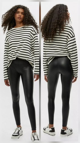 BNWT Pull&Bear Women’s Leggings XS Black Faux Leather