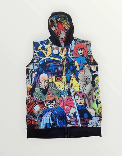 Disney Marvel X-Men Jim Lee Art Sleeveless Zip Hoodie Vest XS