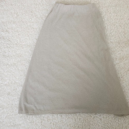 ZARA Knit Iridescent Midi Skirt Beige Silver Shimmer Sz S - photo 2