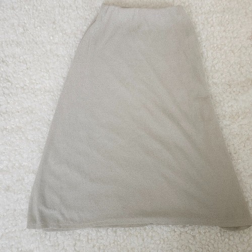 ZARA Knit Iridescent Midi Skirt Beige Silver Shimmer Sz S - photo 3