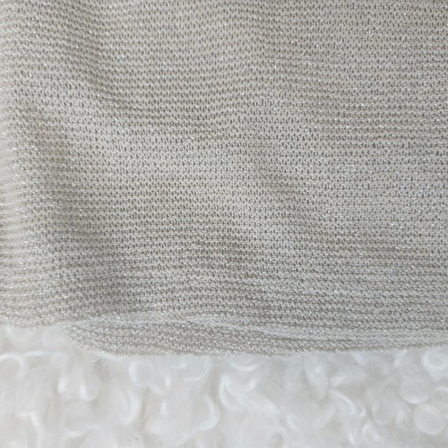 ZARA Knit Iridescent Midi Skirt Beige Silver Shimmer Sz S - photo 4