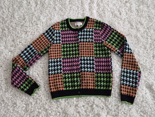 Teddy Fresh Houndstooth Colorblock Cardigan S 100% Cotton - photo 2