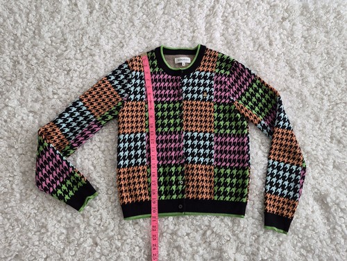 Teddy Fresh Houndstooth Colorblock Cardigan S 100% Cotton - photo 3