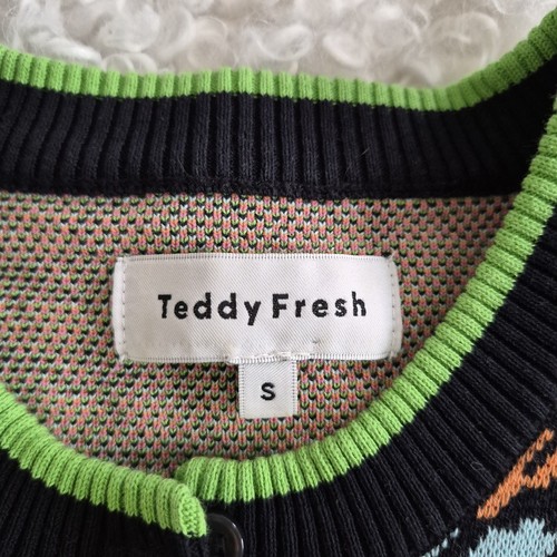 Teddy Fresh Houndstooth Colorblock Cardigan S 100% Cotton - photo 5